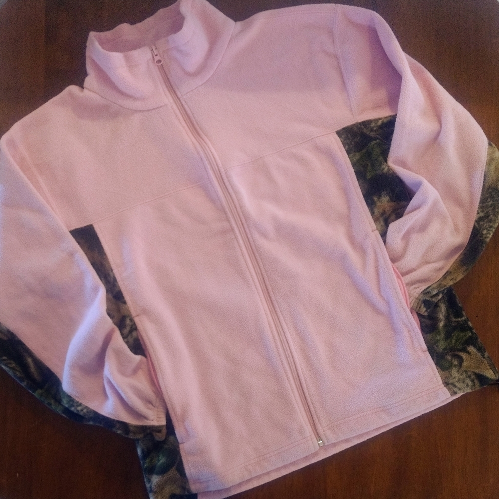 Wood'N Trail Fleece Camo & Pink Zipper Jacket Med